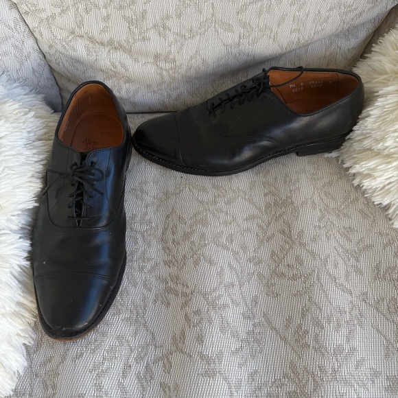 Allen Edmonds Park Avenue Cap-toe Derby Black Leather Dress Shoe Men's 9.5 D EUC